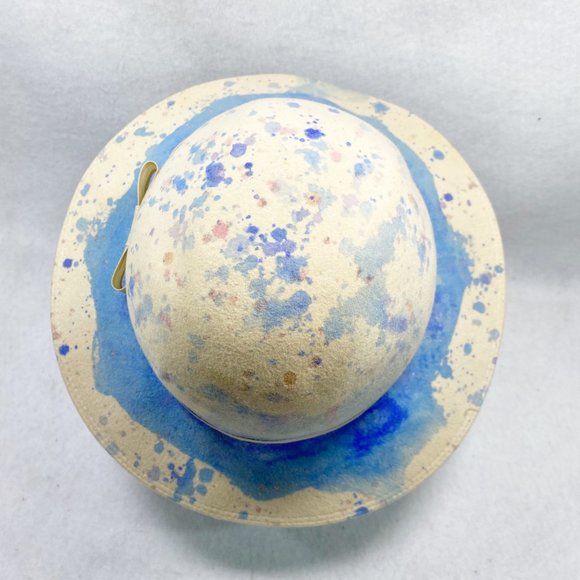 Custom Handmade Cream Pastel Tie-Dye Wool Rancher main image 9